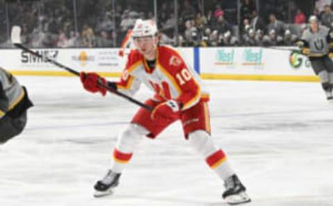 Cole Schwindt #10 of the Calgary Wranglers  (Photo by Candice Ward/Getty Images)