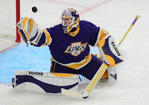 Los Angeles Kings goaltender Calvin Petersen (40). Mandatory Credit: Gary A. Vasquez-USA TODAY Sports