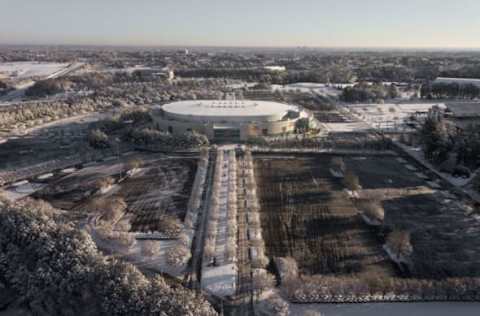 RALEIGH, NC – JANUARY 18: An aerial view of PNC Arena and the surrounding area following a snow storm on January 18, 2018 in Raleigh, North Carolina. (Photo by Lance King/Getty Images)