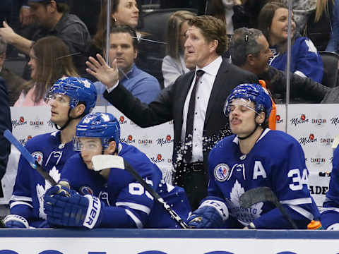 Toronto Maple Leafs head coach Mike Babcock Mandatory Credit: John E. Sokolowski-USA TODAY Sports