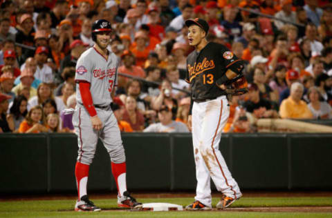 Machado and Harper will be wearing different uniforms next season, and those neighboring cities will be without two superstars. Photo by Rob Carr/Getty Images.