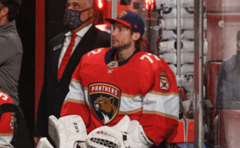 SUNRISE, FL – OCTOBER 1: Goaltender Sergei Bobrovsky #72 of the Florida Panthers  (Photo by Joel Auerbach/Getty Images)