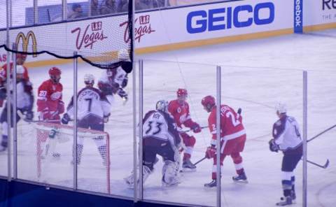 Patrick Roy chirping the Detroit Red Wings. Photo credit: Nadia Archuleta