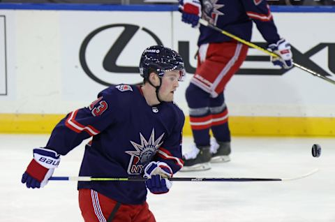 New York Rangers left wing Alexis Lafreniere (13). Mandatory Credit: Bruce Bennett/Pool Photo-USA TODAY Sports