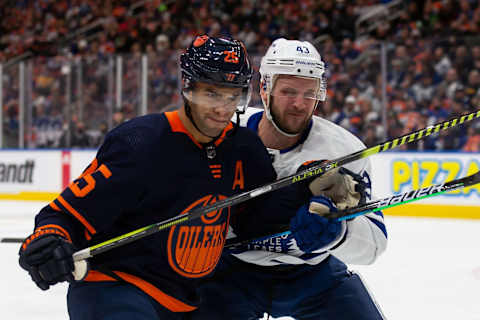 EDMONTON, AB – DECEMBER 14: Darnell Nurse #25 of the Edmonton Oilers . (Photo by Codie McLachlan/Getty Images)