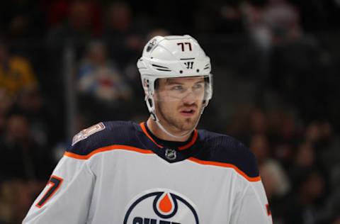 DENVER, CO – DECEMBER 11: Oscar Klefbom #77 of the Edmonton Oilers skates against the Colorado Avalanche at the Pepsi Center on December 11, 2018 in Denver, Colorado. The Oilers defeated the Avalanche 6-4. (Photo by Michael Martin/NHLI via Getty Images)