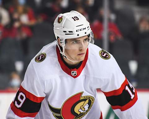 Drake Batherson #19 of the Ottawa Senators (Photo by Derek Leung/Getty Images)