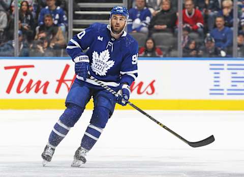 TORONTO, CANADA – FEBRUARY 18: Ryan O’Reilly #90 skates in his 1st game as  . (Photo by Claus Andersen/Getty Images)