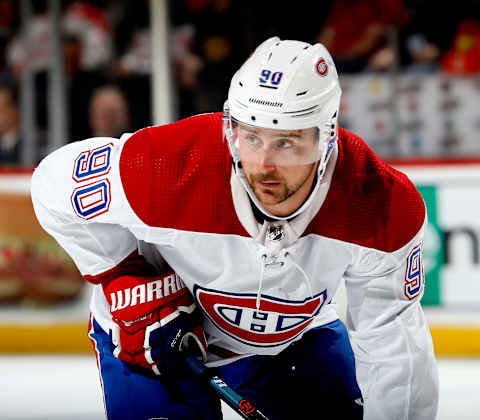 NEWARK, NJ – FEBRUARY 4: Tomas Tatar #90 of the Montreal Canadiens waits for a face off in an NHL hockey game against the New Jersey Devils on February 4, 2020 at the Prudential Center in Newark, New Jersey. (Photo by Paul Bereswill/Getty Images)