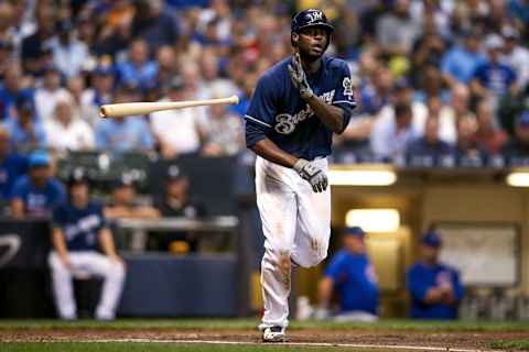 MILWAUKEE, WI – SEPTEMBER 04: Lorenzo Cain #6 of the Milwaukee Brewers jogs to first base after drawing a walk in the third inning against the Chicago Cubs at Miller Park on September 4, 2018 in Milwaukee, Wisconsin. (Photo by Dylan Buell/Getty Images)