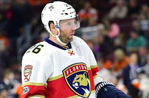 Mar 2, 2017; Philadelphia, PA, USA; Florida Panthers left wing Thomas Vanek (26) against the Philadelphia Flyers during the first period at Wells Fargo Center. Mandatory Credit: Eric Hartline-USA TODAY Sports