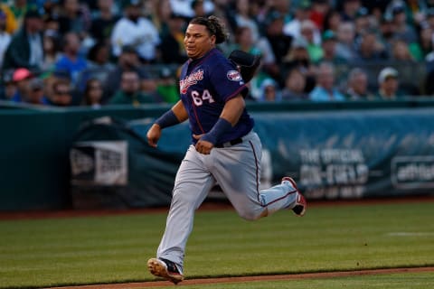 OAKLAND, CA – SEPTEMBER 22: Willians Astudillo #64 of the Minnesota Twins scores a run against the Oakland Athletics during the third inning at the Oakland Coliseum on September 22, 2018 in Oakland, California. The Oakland Athletics defeated the Minnesota Twins 3-2. (Photo by Jason O. Watson/Getty Images)