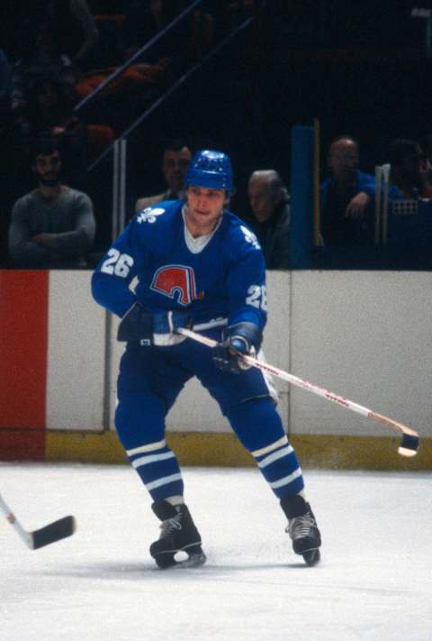 Peter Stastny #26, Quebec Nordiques (Photo by Focus on Sport/Getty Images)