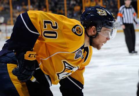 NASHVILLE, TENNESSEE – MARCH 28: Miikka Salomaki  of the Nashville Predators. (Photo by Frederick Breedon/Getty Images)