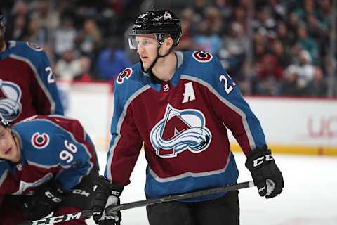 DENVER, CO – JANUARY 2: Nathan MacKinnon #29 of the Colorado Avalanche skates against the San Jose Sharks at the Pepsi Center on January 2, 2019 in Denver, Colorado. The Sharks defeated the Avalanche 5-4. (Photo by Michael Martin/NHLI via Getty Images)