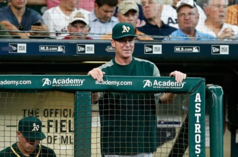 HOUSTON, TX – JUNE 29: Manager Bob Melvin may soon find his job on the chopping block. His Athletics are the worst team in the American League in 2017.