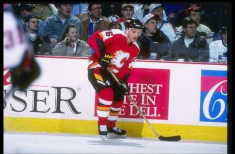 18 Feb 1997: Robert Reichel of the Calgary Flames in action during a game against the Buffalo Sabres at the Marine Midland Arena in Buffalo, New York.