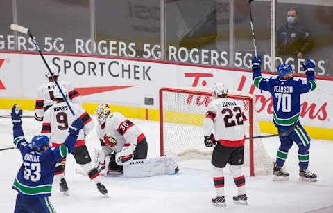 Vancouver Canucks forward Tanner Pearson (70). Mandatory Credit: Bob Frid-USA TODAY Sports