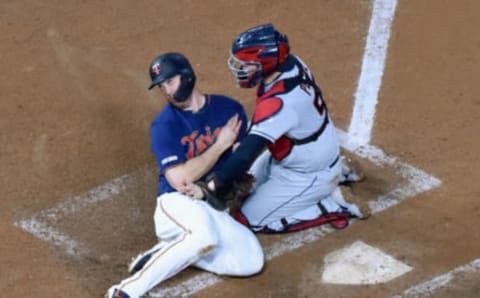 Roberto Perez of the Cleveland Indians. (Photo by Hannah Foslien/Getty Images)