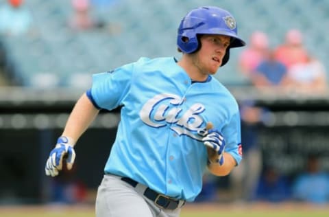 16 AUG 2014: Billy McKinney of the Cubs in action during the Florida State League game between the Daytona Cubs and the Tampa Yankees at George M. Steinbrenner Field in Tampa, Florida. (Photo by Cliff Welch/Icon SMI/Corbis via Getty Images)