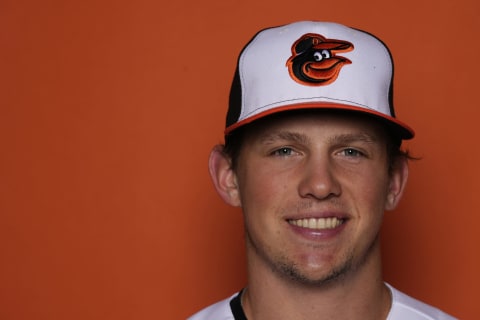 SARASOTA, FLORIDA – MARCH 17: Adley Rutschman #76 of the Baltimore Orioles poses for a portrait during Photo Day at Ed Smith Stadium on March 17, 2022 in Sarasota, Florida. (Photo by Mark Brown/Getty Images)