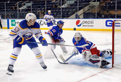 New York Rangers goaltender Keith Kinkaid (71)  Mandatory Credit: Bruce Bennett/POOL PHOTOS-USA TODAY Sports