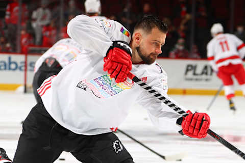 Tomas Tatar #90 of the New Jersey Devils. (Photo by Rich Graessle/Getty Images)