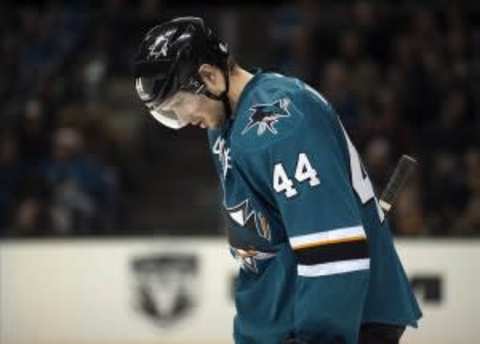 Marc-Edouard Vlasic left the San Jose Sharks defense due to injury late in the second period Saturday. Ed Szczepanski-USA TODAY Sports