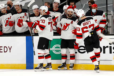 Kyle Palmieri #21 of the New Jersey Devils. (Photo by Maddie Meyer/Getty Images)