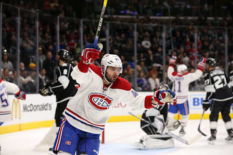 LOS ANGELES, CA – DECEMBER 04: Montreal Canadiens Right Wing Alexander Radulov (47) celebrates after scoring a goal against the Los Angeles Kings on December 04, 2016, at the Staples Center in Los Angeles, CA. (Photo by Adam Davis/Icon Sportswire via Getty Images)