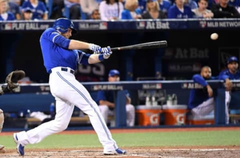 Saunders Will Provide Souvenirs for Fans in the Right Field Seats. Photo by Nick Turchiaro – USA TODAY Sports.