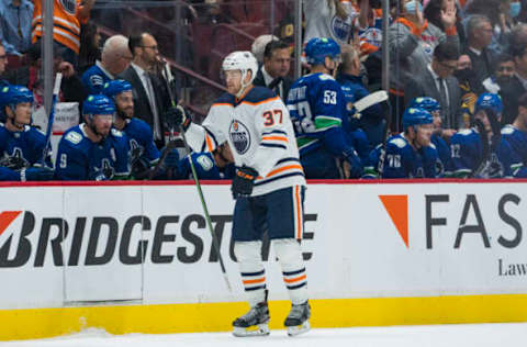 Warren Foegele #37, Edmonton Oilers Mandatory Credit: Bob Frid-USA TODAY Sports