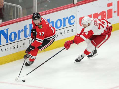 Chicago Blackhawks center Dylan Strome (17). Mandatory Credit: Dennis Wierzbicki-USA TODAY Sports