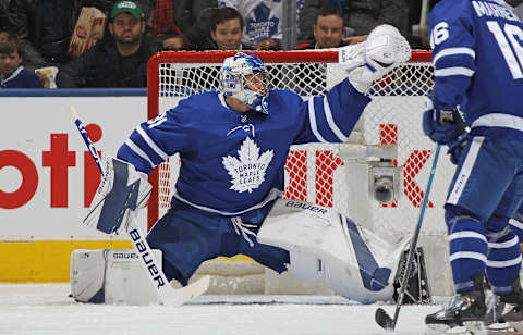 TORONTO, ON – NOVEMBER 7: Frederik Andersen #31 of the Toronto Maple Leafs. (Photo by Claus Andersen/Getty Images)