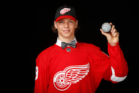 Moritz Seider, Detroit Red Wings (Photo by Kevin Light/Getty Images)