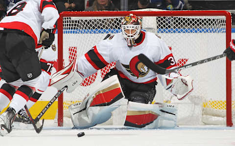 Anton Forsberg #31 of the Ottawa Senators (Photo by Claus Andersen/Getty Images)