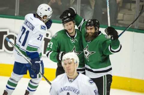 NHL Power Rankings: Dallas Stars defenseman Esa Lindell (23) and right wing Patrick Eaves (18) celebrate Lindell