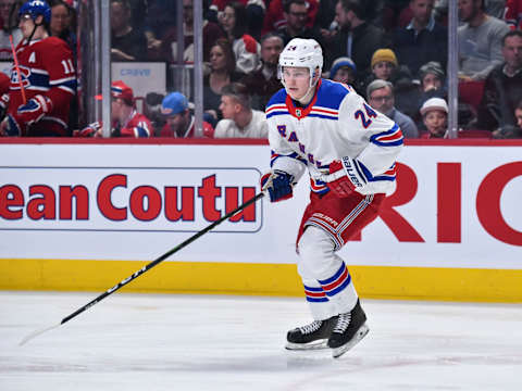 MONTREAL, QC – FEBRUARY 27: Kaapo Kakko #24 of the New York Rangers skates against the Montreal Canadiens during the second period at the Bell Centre on February 27, 2020 in Montreal, Canada. The New York Rangers defeated the Montreal Canadiens 5-2. (Photo by Minas Panagiotakis/Getty Images)