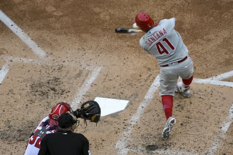 Santana is heating up as hitting season approaches. Photo by Mark Goldman/Icon Sportswire via Getty Images.