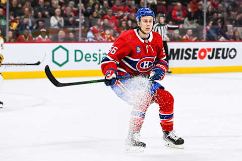 Jan 12, 2023; Montreal, Quebec, CAN; Montreal Canadiens right wing Jesse Ylonen. Mandatory Credit: David Kirouac-USA TODAY Sports