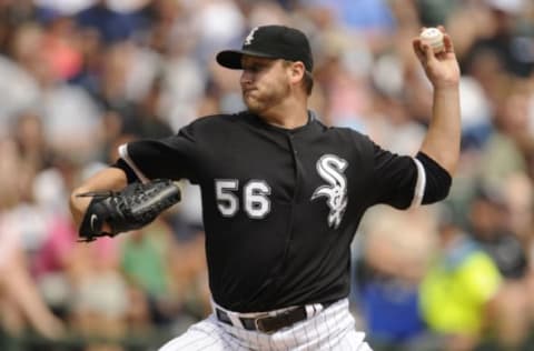 23 July 2009: Mark Buehrle pitches his way into the history book while pitching a perfect game against the Rays at US Cellular Field, Chicago, Il***Editorial Usage Only*** (Photo by Warren Wimmer/Icon SMI/Corbis via Getty Images)