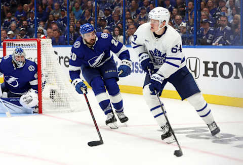 Apr 22, 2023; Tampa, Florida, USA; Toronto Maple Leafs center David Kampf  Credit: Kim Klement-USA TODAY Sports