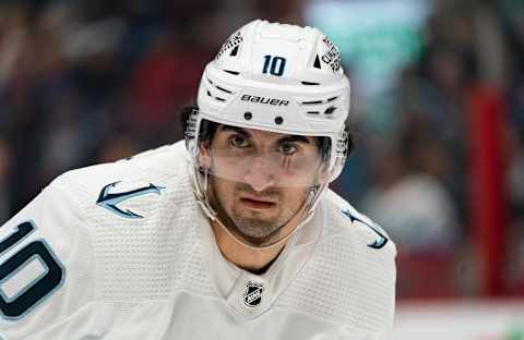 VANCOUVER, CANADA – DECEMBER 22: Matty Beniers #10 of the Seattle Kraken during NHL action against the Vancouver Canucks on December 22, 2022, at Rogers Arena in Vancouver, British Columbia, Canada. (Photo by Rich Lam/Getty Images)