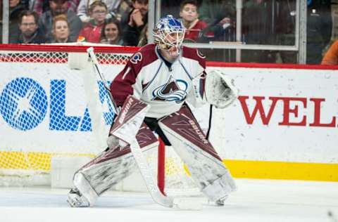 NHL Trade Rumors: Colorado Avalanche goalie Semyon Varlamov (1) against the Minnesota Wild at Xcel Energy Center. The Wild defeated the Avalanche 2-0. Mandatory Credit: Brace Hemmelgarn-USA TODAY Sports