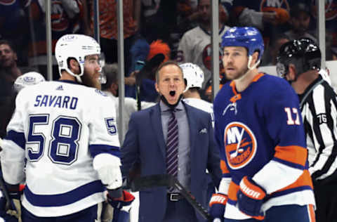 UNIONDALE, NEW YORK – JUNE 19: Head coach Jon Cooper of the Tampa Bay Lightning (Photo by Bruce Bennett/Getty Images)