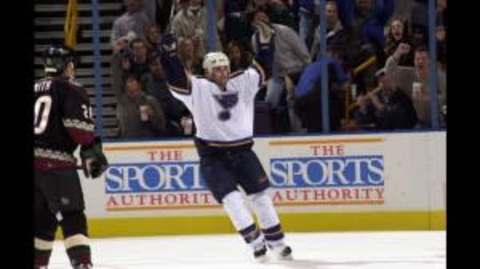 Demitra Celebrates after scoring in St. Louis