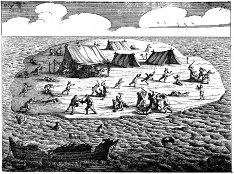 An image from Pelsaert's journal of the voyage