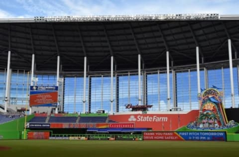 Sep 11, 2016; Miami, FL, USA; A general view of Marlins Park after a game between the Los Angeles Dodgers and the Miami Marlins. Mandatory Credit: Steve Mitchell-USA TODAY Sports