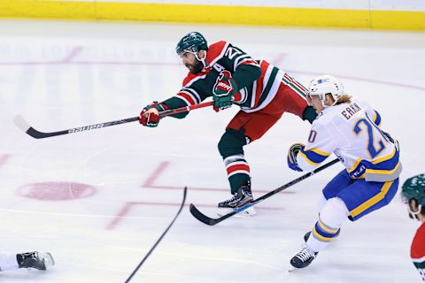 New Jersey Devils right wing Kyle Palmieri (21). Mandatory Credit: Vincent Carchietta-USA TODAY Sports