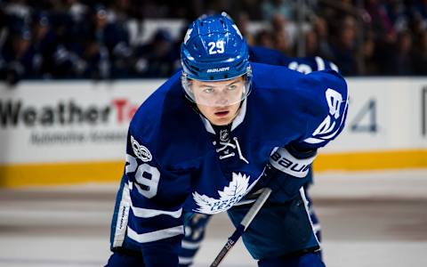 TORONTO, ON – FEBRUARY 21: William Nylander #29 of the Toronto Maple Leafs waits for a face off against the Winnipeg Jets during the third period at the Air Canada Centre on February 21, 2017 in Toronto, Ontario, Canada. (Photo by Mark Blinch/NHLI via Getty Images)